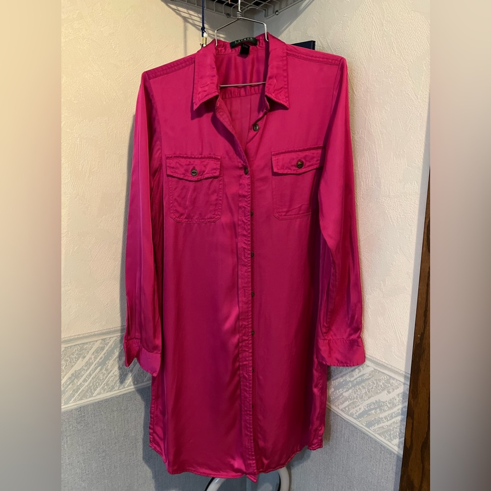 Pink button down blouse